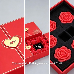Lussuosa Scatola Regalo per Gioielli Personalizzata Rossa a Doppia Porta con Chiusura Magnetica a Cuore per San Valentino Mercato USA - Product Image 2