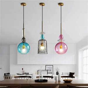 Americano moderno industrial estilo simple diseño colorido bola de cristal colgante lámpara/luz para el hogar - Product Image 2