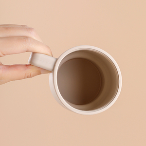 Eco Friendly <b>Reusable</b> 10oz Silicone Drinking <b>Cup</b> Cream Khaki Compact Mug with Straw Unbreakable Stan Ley Style Logo Customizable - Product Image 4