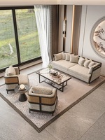 Dernier modèle de canapé de salon chinois Villa Appartement Canapé Chaise Coussin confortable Ensemble table et chaise haut de gamme Mobilier