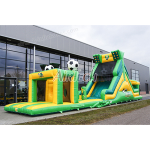 Parcours d'obstacles gonflable sur le thème du football <span class=keywords><strong>Ninja</strong></span> <span class=keywords><strong>Warrior</strong></span> pas cher avec toboggan géant pour une capacité de 20 personnes Jeu en plein air - Product Image 2