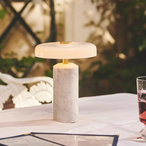 Lámpara de Mesa Inalámbrica Recargable con Base de Mármol, Decoración para el Hogar, Luz de Escritorio Táctil con Regulación de Intensidad, para Restaurante, Hotel, Dormitorio - Product Image 6