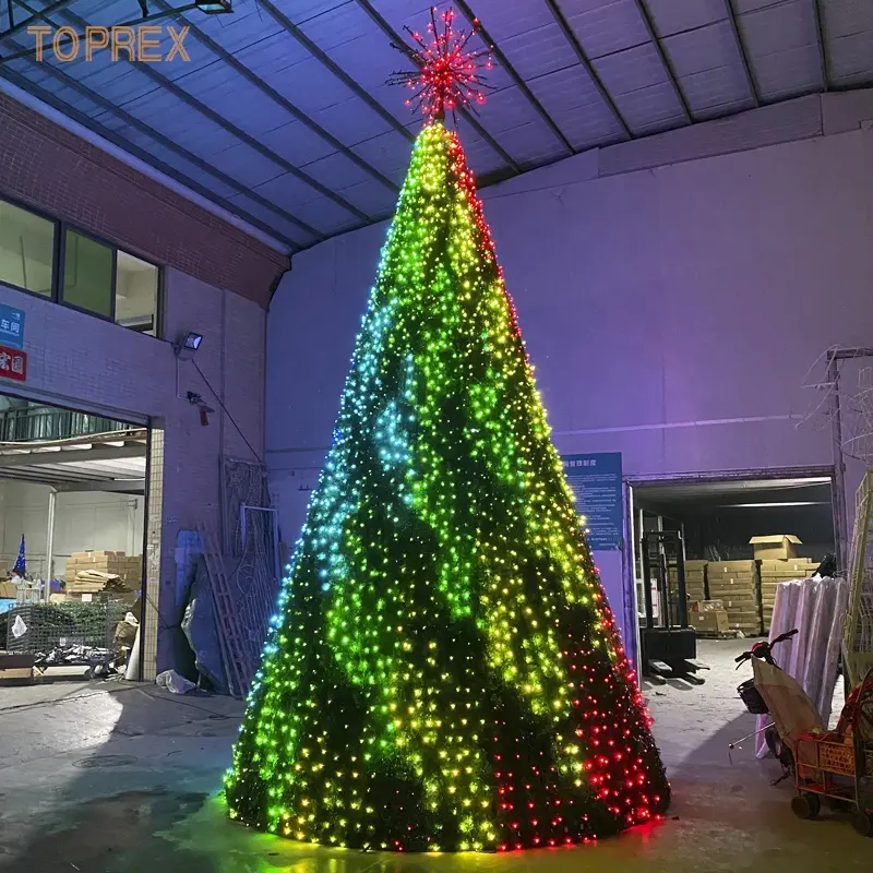 Animated Led Programmable Christmas Lightshigh Quality Lighting Motif 3D Outdoor Giant Bushy New Year Christmas Tree