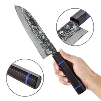 Couteau Gyuto à manche octogonal Couteau à lame de chef japonais martelé en oxyde noir