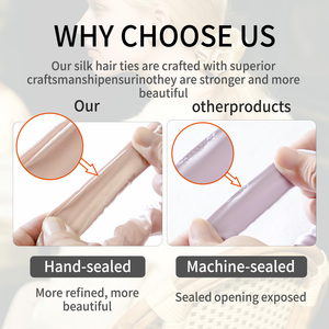 Ikat Rambut Elastis Sutra Mulberry 100% Ukuran Kecil Tipis, Aksesoris Rambut Wanita & Anak Perempuan, Grosir - Product Image 4