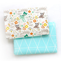 Lot de 2 carrés de tissu en coton 50x50cm à motifs mignons pour patchwork et quilting DIY