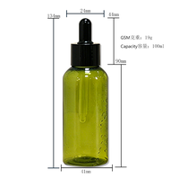Flacon compte-gouttes PET 100 ml vert, très demandé, pour sérum cosmétique avec pipette, pour emballage d'huiles essentielles et de soins de la peau, personnalisable OEM