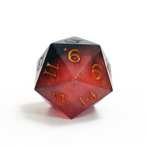 Ensemble de dés en résine faits à la main pour D&D, 7 pièces, dés polyédriques à bords vifs pour jeux de rôle (RPG) Dungeons & Dragons et TTRPG - Rouge foncé magique - Product Image 6