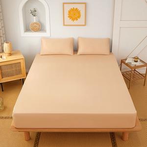 Literie <span class=keywords><strong>de</strong></span> couleur unie <span class=keywords><strong>de</strong></span> luxe 3 pièces tricot élasticité drap housse en polyester blanc ensemble <span class=keywords><strong>de</strong></span> draps - Product Image 2