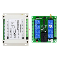 FANWELL Récepteur industriel sans fil 433 MHz 8 canaux, interrupteur télécommandé longue portée, contrôleur de relais 10A rechargeable, LED