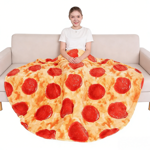 Manta de Franela Personalizada al por Mayor, 100% Poliéster, Súper Suave, Tejida, con Diseño de Burrito, Tortilla y <span class=keywords><strong>Pizza</strong></span>, Impresión a Doble Cara - Product Image 5