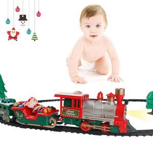 Jouets <span class=keywords><strong>Rail</strong></span> de fer électrique de noël, jeux à piles 2021, <span class=keywords><strong>Train</strong></span> chemin de fer, lumière sonore, jouets de <span class=keywords><strong>Train</strong></span> de noël - Product Image 2