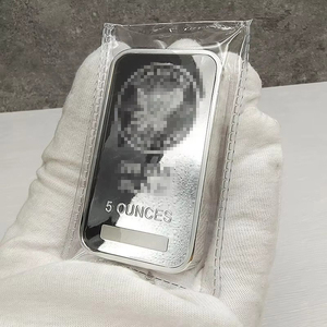 Fabrikant Groothandel Niet-magnetische 5 oz Geëmbosseerde Metalen Zilveren Staaf Aanvaardt Aangepaste Legering Bullion Staaf - Product Image 1