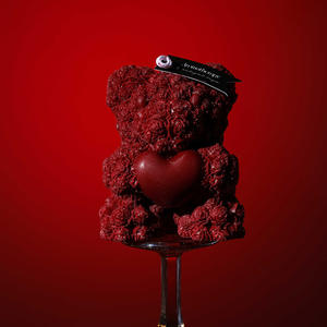 เทียนหอมรูปหมีกุหลาบทำมือจากขี้ผึ้งอุณหภูมิต่ำสีแดง - Product Image 2