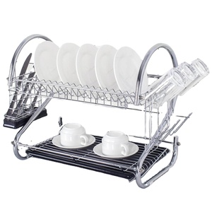 <span class=keywords><strong>De</strong></span> doble nivel plato <span class=keywords><strong>de</strong></span> metal estante <span class=keywords><strong>de</strong></span> cocina secado <span class=keywords><strong>escurridor</strong></span> bastidores plato <span class=keywords><strong>escurridor</strong></span> - Product Image 1