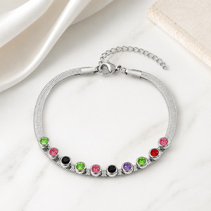 Bracelet massif religieux en acier inoxydable 316, plaqué or 18 carats avec zircon, chaîne et maillons, bijoux chrétiens tendance et à la mode, vente chaude - Product Image 4