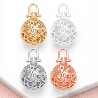 ASJEWELRY Plaqué Or Souhaitant Boules Creux Coeur Harmonie Carillon Ange Bola Collier Pendentifs pour Grossesse 2506 Pdtb407