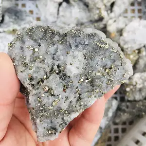 Beautiful Natural Rock Chalcopyrite Crystal Cluster Raw Rough Pyrite With Quartz Pyrite In Crystal Mineral Specimen