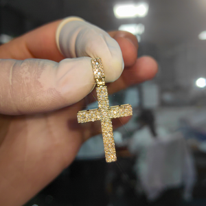 कस्टम क्रिस्टियन ठोस सोने 10k 14k 18k 22k 9k गहने क्रॉस पेलेंट vs1 लैब उगाए गए हीरे के ठीक गहने संग्रह - Product Image 4
