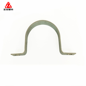Silver Galvanized Steel U Bracket <b>Pipe</b> <b>Clamp</b> Saddle <b>Clamp</b> with Screw Holes for Fixing <b>Water</b> Tube Conduit Hardware - Product Image 3