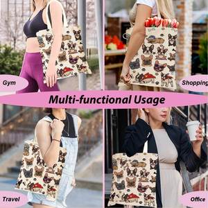 Jeilink Cute Dog Canvas <b>Tote</b> <b>Bag</b> Dog Lovers Gifts for Women Canvas <b>Bag</b> for <b>Work</b> Shopping Beach Reusable Grocery <b>Bags</b> - Product Image 5
