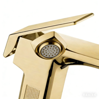 Nouvelle arrivée : Robinet de lavabo de salle de bain en alliage de zinc, finition dorée, mitigeur monocommande pour lavabo.