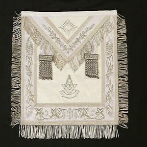 Dareuse-Set de tabliers du Grand maître disney, ensemble avec frange brodée en argent blanc et col en chaîne - Product Image 3