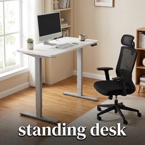 Table électrique réglable en hauteur, cadre métallique portable, double moteur, bureau assis-debout, mobilier de bureau à domicile, bureau d'ordinateur - Product Image 1