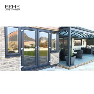 Hot Sale EEHE Modernes Design Aluminium Doppels chwingtür Gewerbliche Terrassen eingangstüren