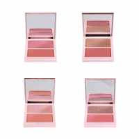 Palette de blush, d'enlumineur et de contouring bicolore sans marque, en stock ; Palette de blush mat multi-usages personnalisable