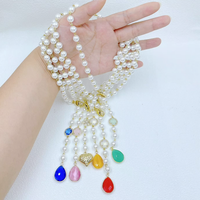 FM-HDN2323 Collier avec pendentif en forme de larme de couleur élégante, collier avec breloque en forme de cœur plaqué or, collier à fermoir pour femme