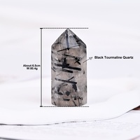 Bulk Sell Heils tein Hochwertiger hand polierter Hexagon Black Rutile Quartz Natural Crystal Tower Point für Energie
