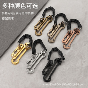 Loquet de porte antivol en acier inoxydable avec couvercle noir pour la sécurité d'entrée, design moderne, installation facile - Product Image 4