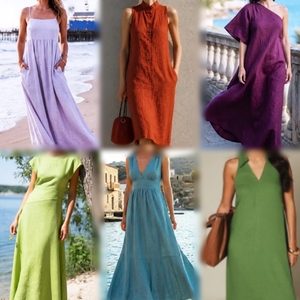 Women's <b>Summer</b> Maxi <b>Dress</b> Sleeveless V-Neck Flowy Beach Long <b>Dress</b> Elegant <b>Boho</b> Style - Product Image 2