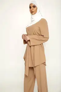 Mode Moslim Jurk Eid Mubarak Vrouwen Kaftan Abaya Dubai Turkije Hijab Islamitische Kleding Abaya Kleding Sets