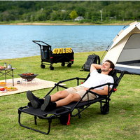 Chariot pliant économique 400 LBS en acier avec roues de 8 pouces en Oxford 600D, personnalisable, pour camping, lit de repos et utilisation polyvalente