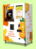Distributeur automatique de jus d'orange naturel, stockage réfrigéré, jus d'orange frais, paiement par carte ou en espèces