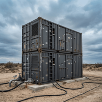 Générateur de courant au gaz naturel de type super silencieux à démarrage automatique en conteneur 200 kVA 600 V Écologique GNL pour les zones éloignées