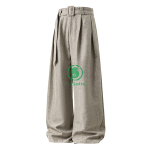 <span class=keywords><strong>Pantalon</strong></span> <span class=keywords><strong>Chino</strong></span> Homme Automne <span class=keywords><strong>Pantalon</strong></span> Plissé Jambe Droite 3D Drapé Coupe Conique Old Money Esthétique Ceinture Amovible <span class=keywords><strong>Pantalon</strong></span> Décontracté - Product Image 1