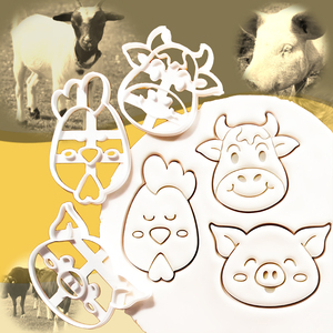 Molde para Galletas <span class=keywords><strong>con</strong></span> Forma de Animales de <span class=keywords><strong>Granja</strong></span>, Vaca, Cerdo, Pollo, para Fondant, Glaseado, Galletas - Product Image 2