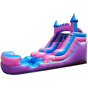 Funcity Nhà Máy Tùy Chỉnh Thực 2025 Thiết Kế Mới Màu Tím Lớn <span class=keywords><strong>Inflatable</strong></span> Vui Chơi Giải Trí Trượt Nước Với Hồ Bơi - Product Image 6