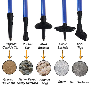Bâtons de ski, de randonnée et de trekking réglables, pliables et portables en alliage d'aluminium 6061 pour la <span class=keywords><strong>marche</strong></span> <span class=keywords><strong>nordique</strong></span> et l'escalade - Product Image 5