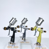 Pistolet de retouche avec pot de peinture en acier inoxydable de 50 ml, mini pistolet de pulvérisation fin en acier inoxydable pour la réparation de détails et la peinture