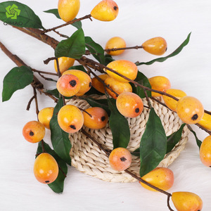 QIHAO Branche de Loquat Artificielle 95,5 cm en PVC Souple pour Décoration Intérieure et Accessoires Photo - Product Image 1