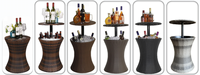 Patio Cooler Bar Table Extérieure Étanche Glacière Table Cool Drinking Holder pour Vin Bière Cola et plus