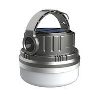 Lampe de camping solaire multifonctionnelle pour l'extérieur, 600 lumens, lanterne de type C rechargeable, projecteur solaire LED avec crochet