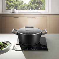 Casserole de cuisine antiadhésive en aluminium forgé de 20cm avec fond à induction