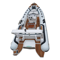 Bateau de pêche électrique gonflable à coque rigide Hypalon de 7 m de long, fabriqué en Chine, avec moteur hors-bord, PVC durable, capacité de 12 personnes