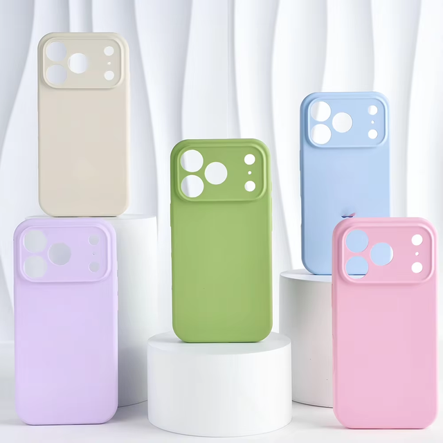 Silicone Imitation Waterproof Phone Case for 17/16/15 Pro Max-Pure Color Design Full Coverage Camera Protector Included