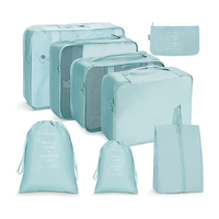 Ensemble de cubes de rangement de voyage légers et résistants à l'eau en polyester avec fermeture éclair, impression personnalisée et motif lettres